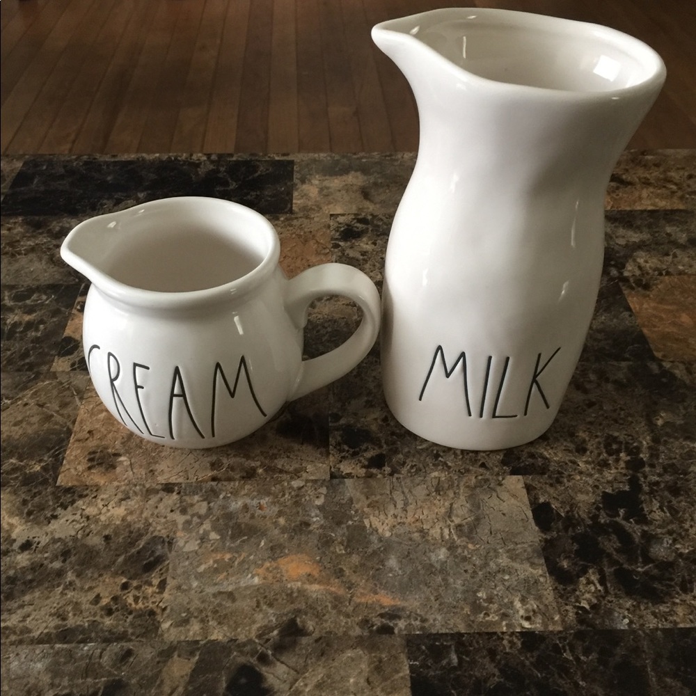 Rae Dunn artisan creamer and milk pitchers